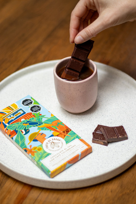 Barra de chocolate 70% con Café Colombiano