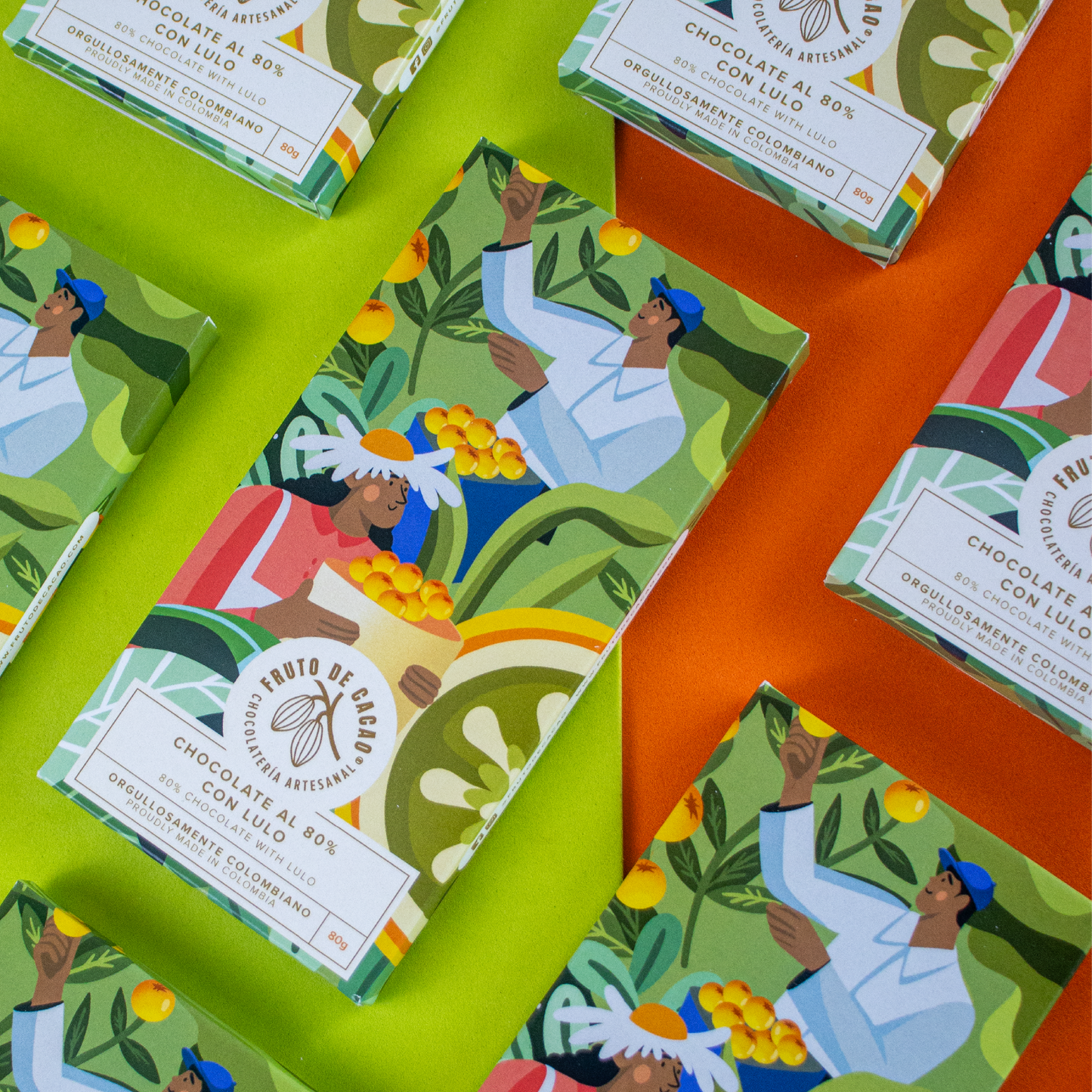 Barra de chocolate 80% con Lulo