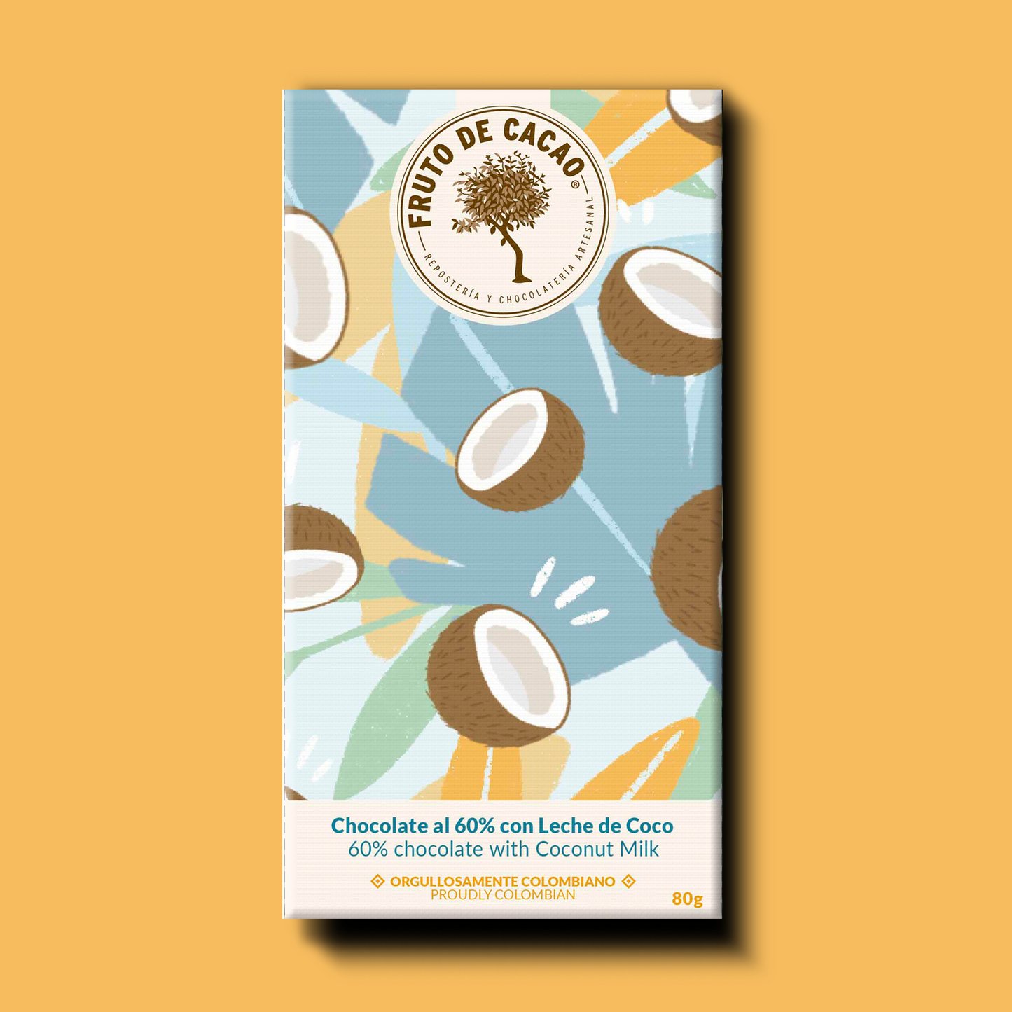 Barra de chocolate 60% con leche de coco