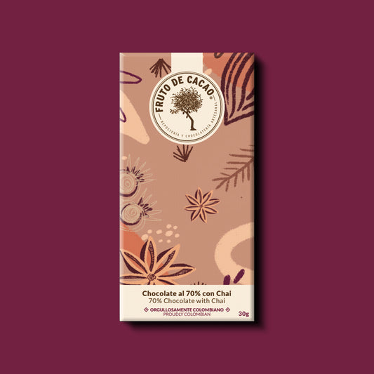 Barra de chocolate 70% con Chai
