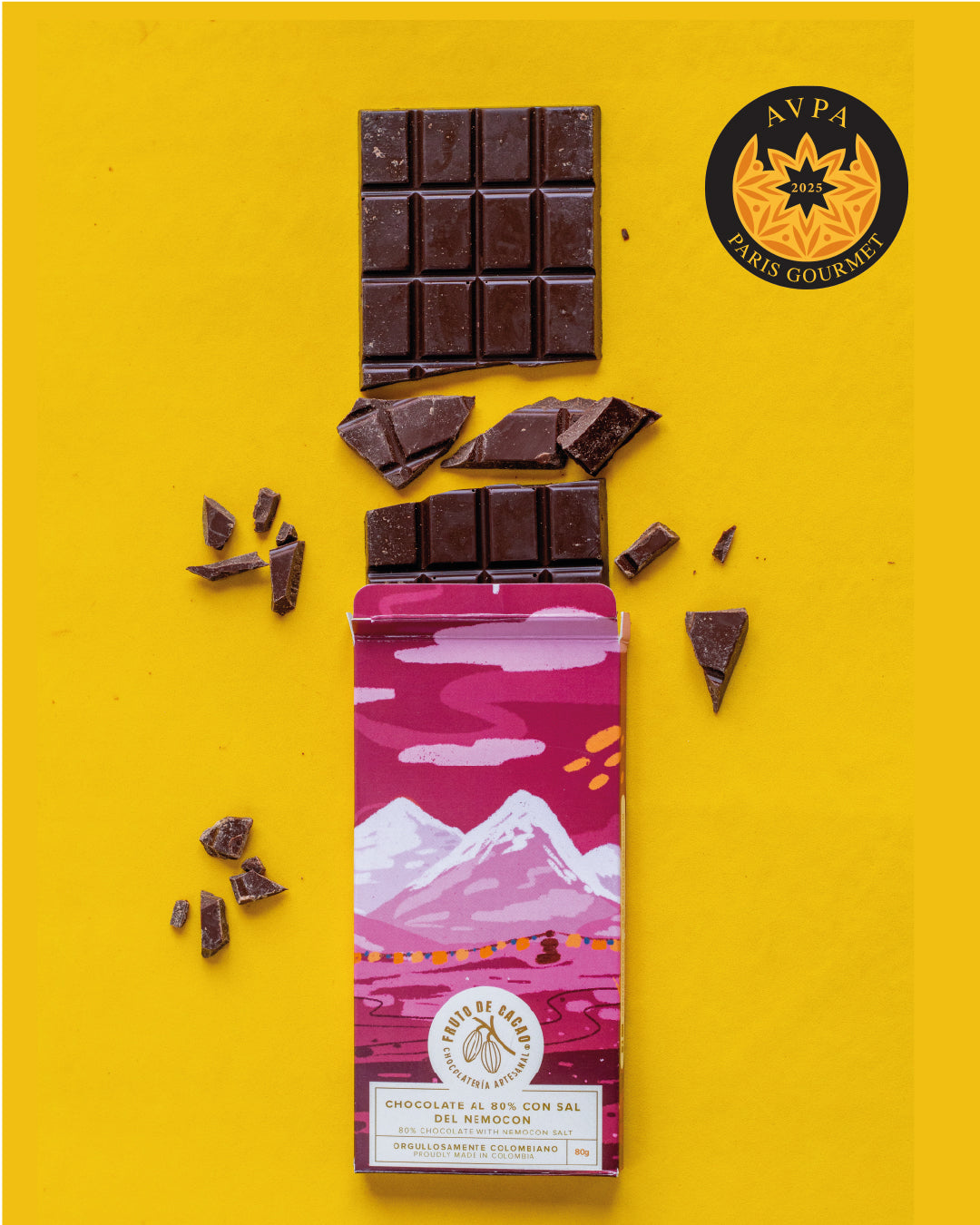 Barra de chocolate 80% con Sal del Nemocón